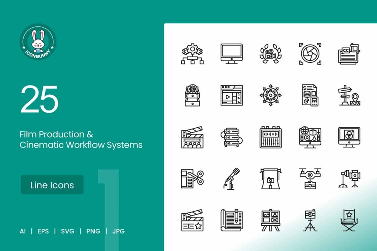 Film Production & Cinematic Workflow Systems Icons