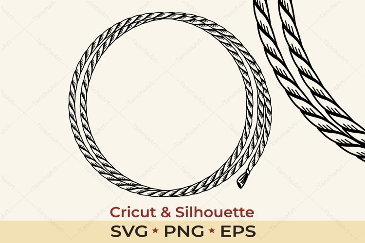 Cowboy Lasso SVG | Western Rope Frame PNG example image 1