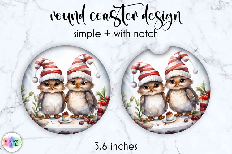 Christmas Birds Car Coaster | Funny Birds Christmas Coaster example image 1