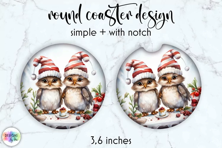 Christmas Birds Car Coaster | Funny Birds Christmas Coaster