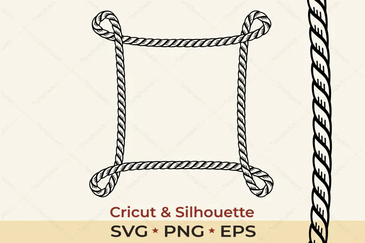 Rope Frame SVG | Western Nautical Border PNG