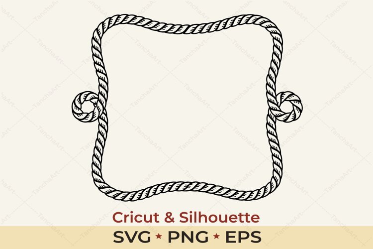Rope Frame SVG | Western Nautical Border example image 1