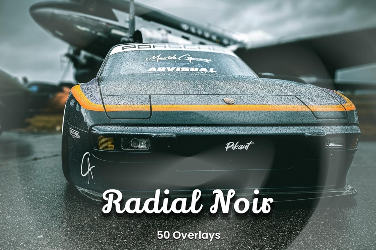 50 Radial Noir Overlays