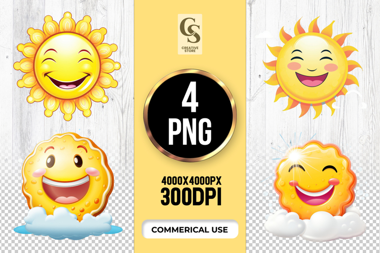 Smiling Sun clipart sublimation png