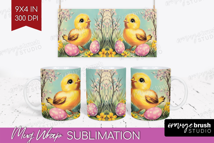 Retro Easter Mug Wrap - Easter Mug PNG Sublimation