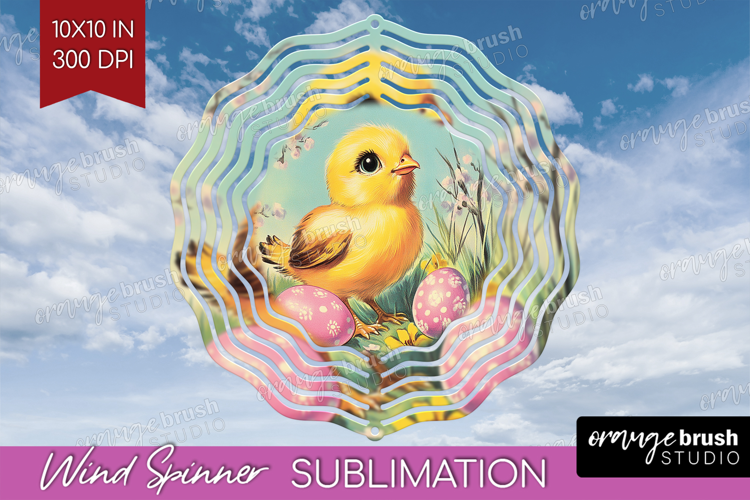 Retro Easter Wind Spinner Sublimation PNG - Easter Round