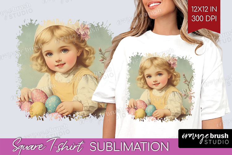 Retro Easter Square Tshirt Background - Easter PNG
