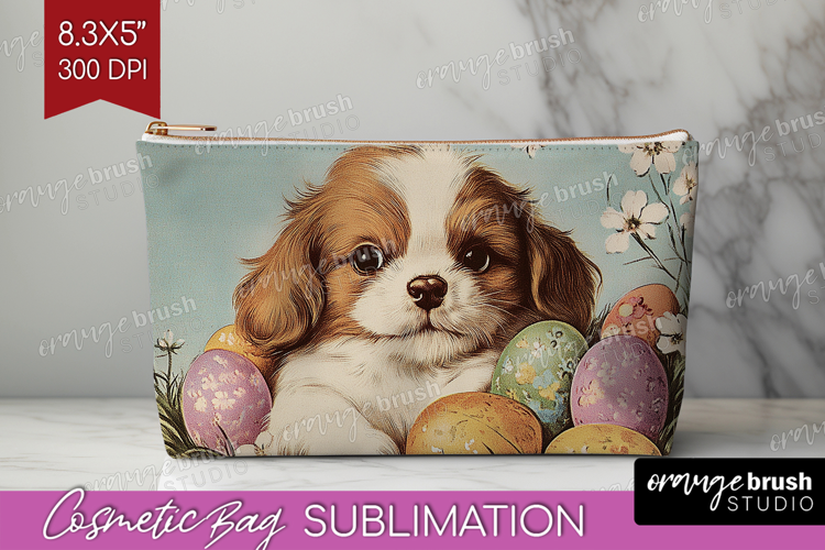 Retro Easter Cosmetic Bag - Easter Makeup Bag PNG