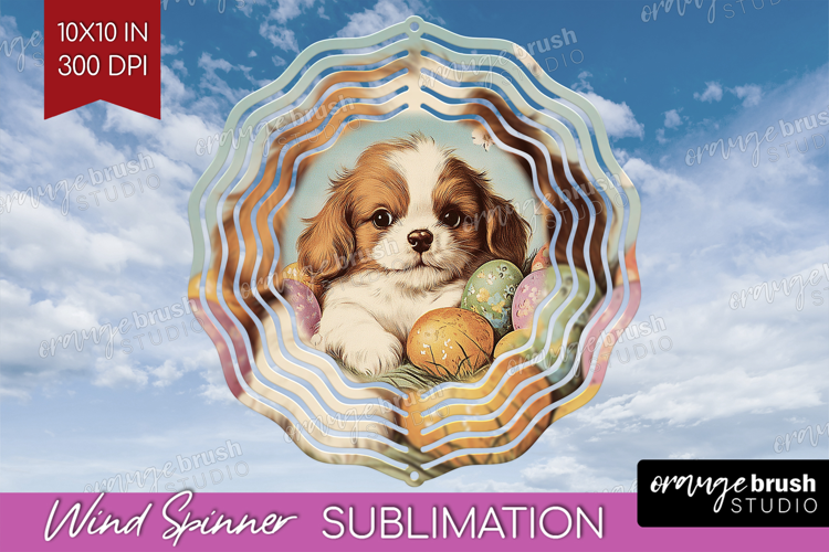 Retro Easter Wind Spinner Sublimation PNG - Easter Round