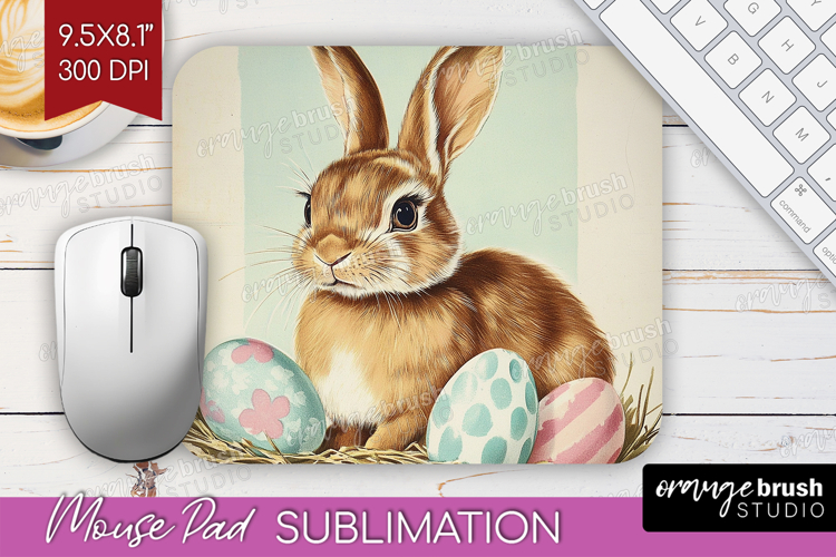 Retro Easter Mouse Pad Sublimation - Easter Mousepad PNG