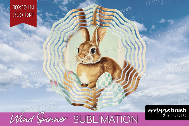 Retro Easter Wind Spinner Sublimation PNG - Easter Round