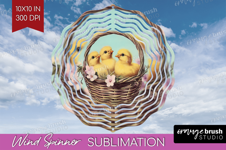 Retro Easter Wind Spinner Sublimation PNG - Easter Round