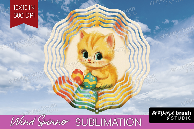 Retro Easter Wind Spinner Sublimation PNG - Easter Round