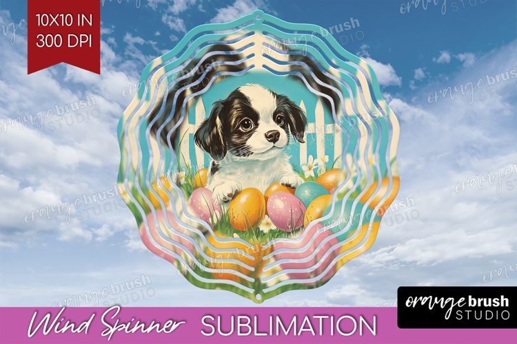 Retro Easter Wind Spinner Sublimation PNG - Easter Round