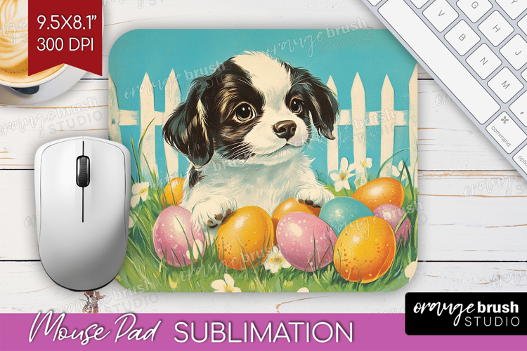 Retro Easter Mouse Pad Sublimation - Easter Mousepad PNG