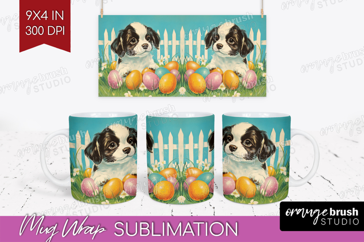 Retro Easter Mug Wrap - Easter Mug PNG Sublimation