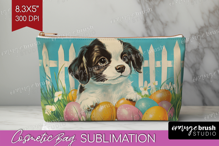 Retro Easter Cosmetic Bag - Easter Makeup Bag PNG