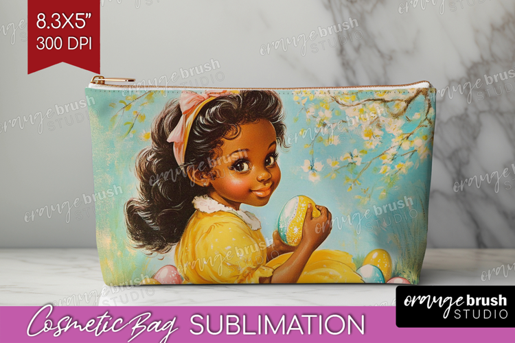Retro Easter Cosmetic Bag - Easter Makeup Bag PNG