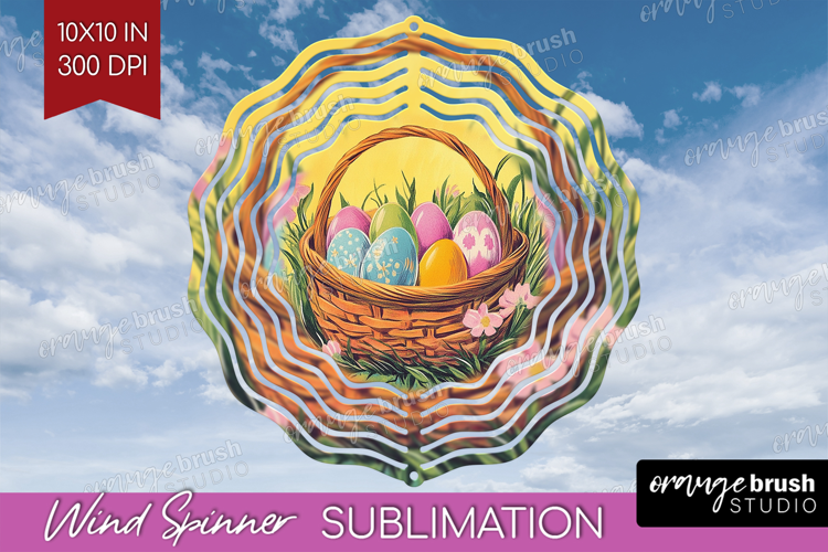 Retro Easter Wind Spinner Sublimation PNG - Easter Round