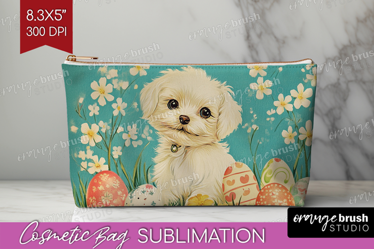 Retro Easter Cosmetic Bag - Easter Makeup Bag PNG