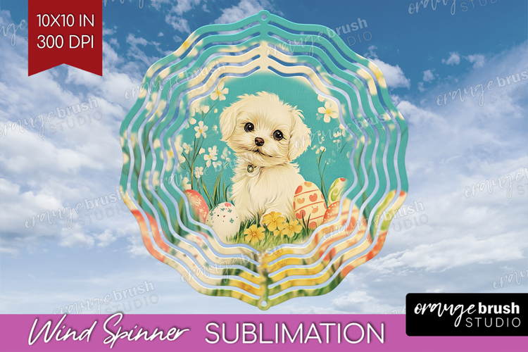 Retro Easter Wind Spinner Sublimation PNG - Easter Round