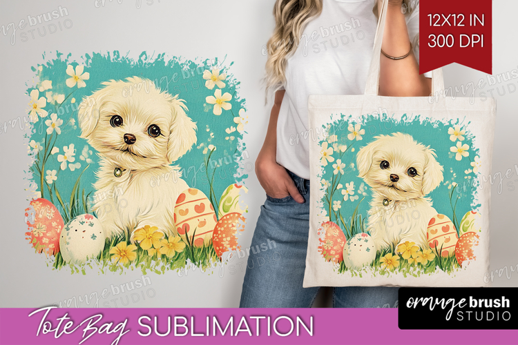 Retro Easter Tote Bag - Easter Tote Bag PNG Sublimation