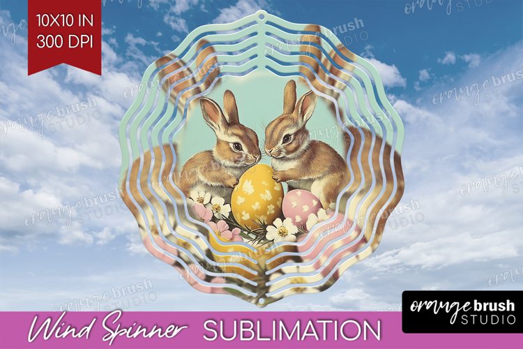 Retro Easter Wind Spinner Sublimation PNG - Easter Round