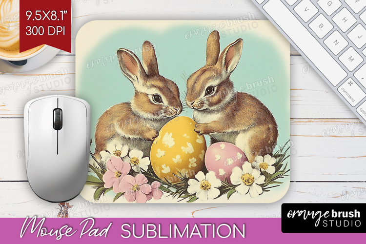 Retro Easter Mouse Pad Sublimation - Easter Mousepad PNG