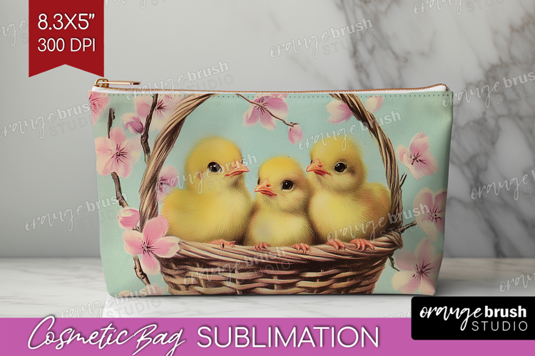 Retro Easter Cosmetic Bag - Easter Makeup Bag PNG
