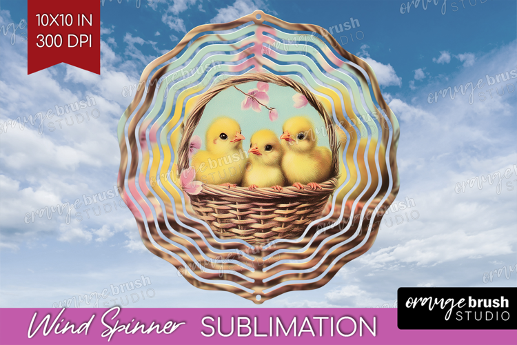 Retro Easter Wind Spinner Sublimation PNG - Easter Round