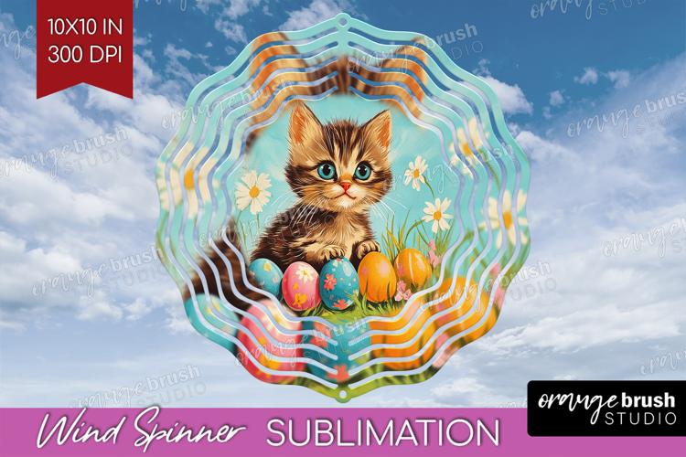 Retro Easter Wind Spinner Sublimation PNG - Easter Round