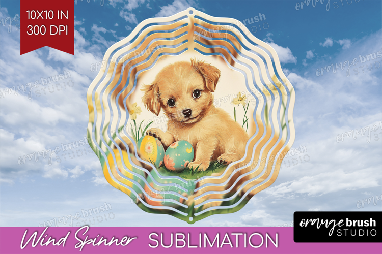 Retro Easter Wind Spinner Sublimation PNG - Easter Round