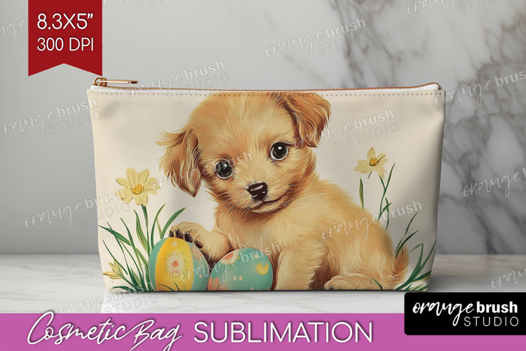 Retro Easter Cosmetic Bag - Easter Makeup Bag PNG
