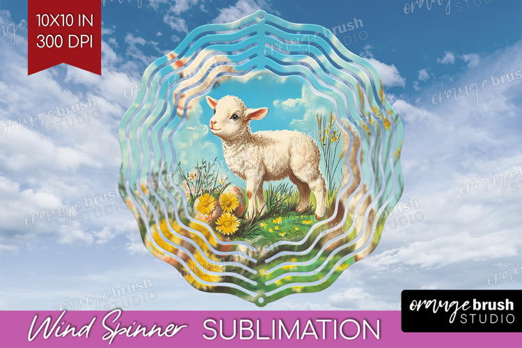 Retro Easter Wind Spinner Sublimation PNG - Easter Round