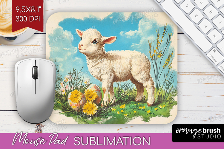 Retro Easter Mouse Pad Sublimation - Easter Mousepad PNG