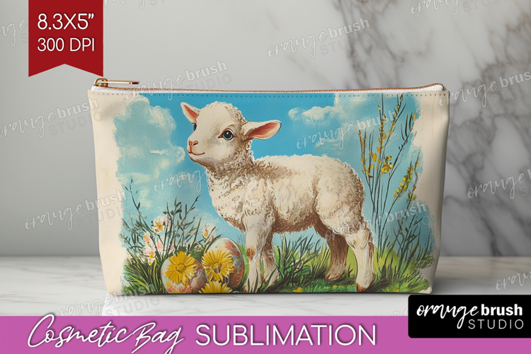 Retro Easter Cosmetic Bag - Easter Makeup Bag PNG