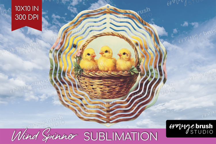 Retro Easter Wind Spinner Sublimation PNG - Easter Round