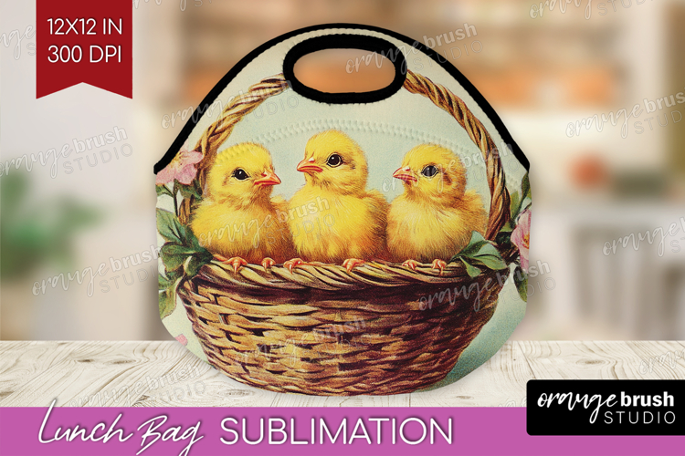 Retro Easter Lunch Bag - Easter Lunch Bug PNG Sublimation