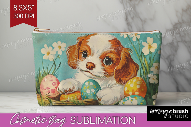 Retro Easter Cosmetic Bag - Easter Makeup Bag PNG