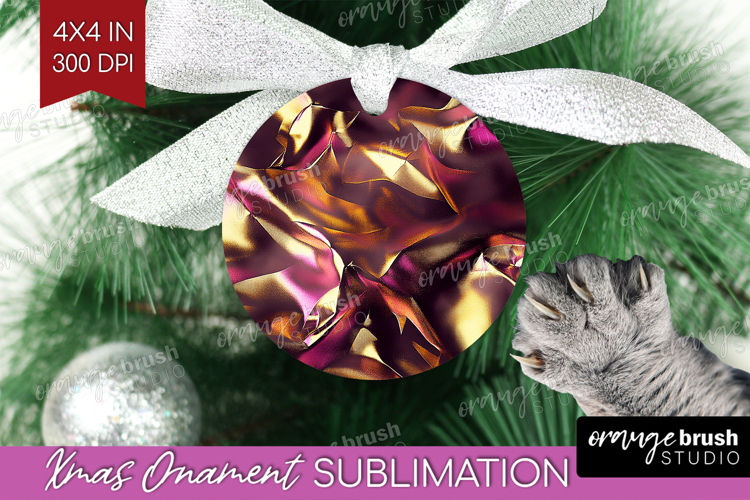 Gold Christmas Ornament Clipart Image 24
