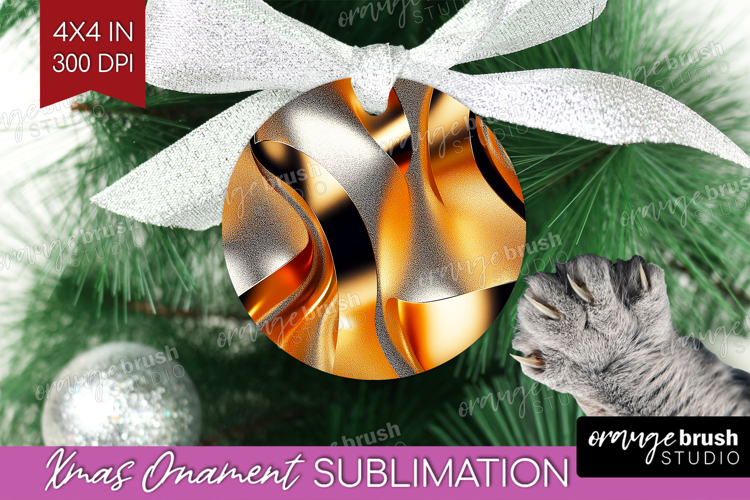Gold Christmas Ornament Clipart Image 23