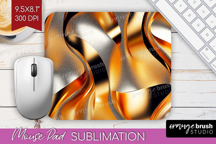 Rose Gold Mouse Pad Sublimation - Metallic Rose Mousepad