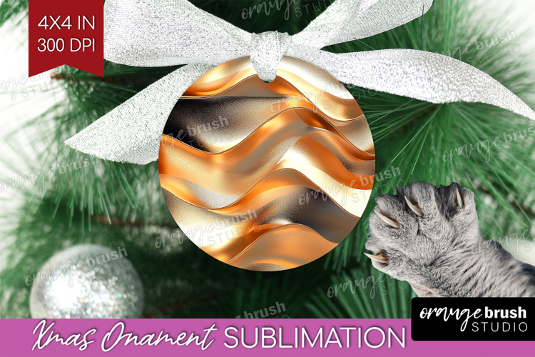 Gold Christmas Ornament Clipart Image 21