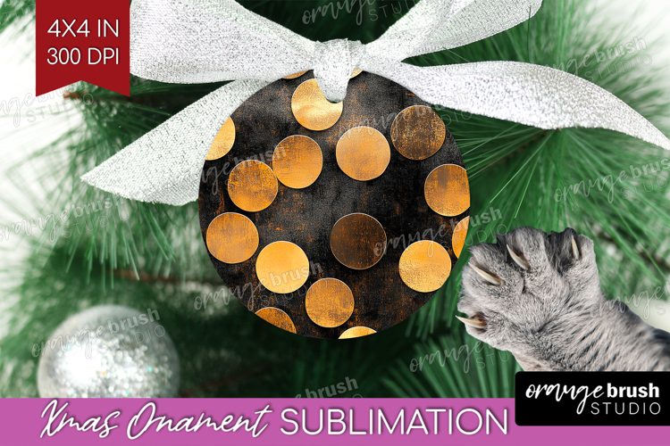 Gold Christmas Ornament Clipart Image 20