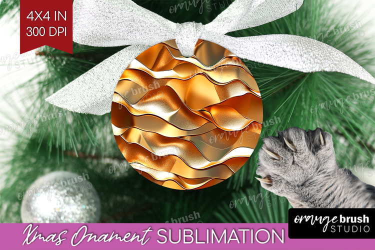 Gold Christmas Ornament Clipart Image 18