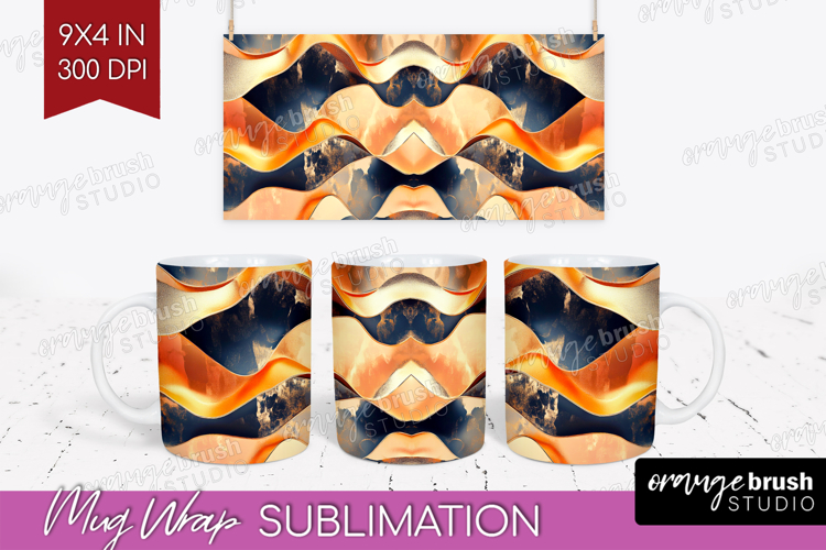 Rose Gold Mug Wrap - Metallic Rose Mug PNG Sublimation