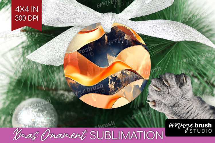 Gold Christmas Ornament Clipart Image 16