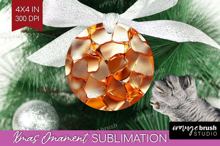Gold Christmas Ornament Clipart Image 15