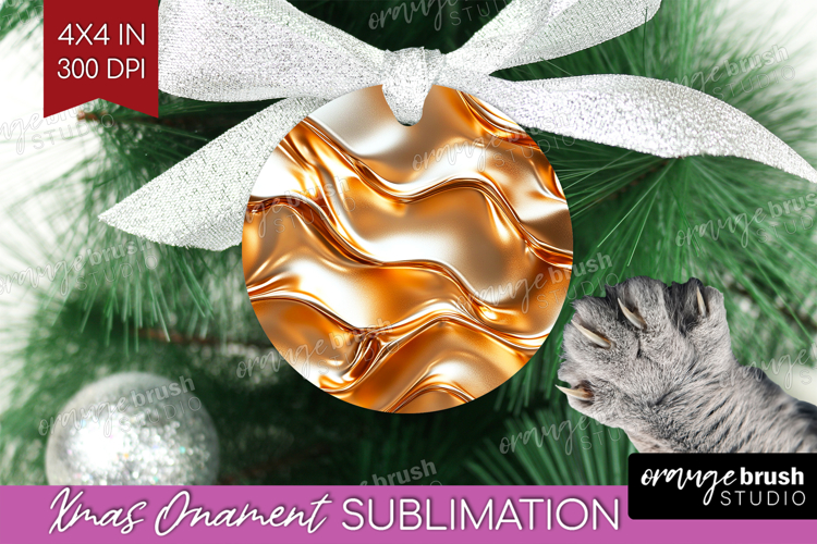 Gold Christmas Ornament Clipart Image 14