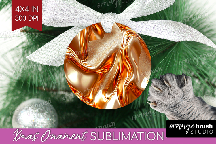 Gold Christmas Ornament Clipart Image 12